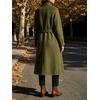 image:imageWomens Single Breasted Pea Coat Wool Blend Stand Collar Winter Overcoat  Funnel Neck Midi Trench Coat Women Dressy Long Sleeve Wrap Jacket Casual Thicken Wool Peacoat Womens Coat with PocketsGreen