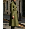 image:imageWomens Single Breasted Pea Coat Wool Blend Stand Collar Winter Overcoat  Funnel Neck Midi Trench Coat Women Dressy Long Sleeve Wrap Jacket Casual Thicken Wool Peacoat Womens Coat with PocketsGreen
