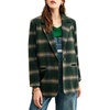 image:imageCHARTOU Women Winter Plaid Wool Peacoat Oversized Long Sleeve Blazer Jacket  Vintage Plaid Wool Winter Warm Jacket Notched Lapel Long Sleeve Trench Overcoat Singe Button Blazer Jacket OuterwearGreen