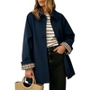 image:imageWomens Mid Long Single Breasted Trench Coat Oversized Windbreaker Jacket  Lapel Long Sleeve Windproof Jackets for Women Fall Fashion Clothes Plaid Lining Trench Jacket with Pockets Loose Rain CoatNavy