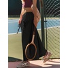 image:imageCHARTOU Women Summer Tie Front Wide Leg Pants Casual Loose Elastic Waist Baggy Pants with PocketsBlack