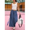 image:imageCHARTOU Women Summer Tie Front Wide Leg Pants Casual Loose Elastic Waist Baggy Pants with PocketsNavy