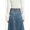 image:imageCHARTOU Women Denim Maxi Skirt High Rise A Line Belted Skirt with PocketsBlue