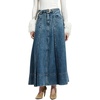 image:imageCHARTOU Women Denim Maxi Skirt High Rise A Line Belted Skirt with PocketsBlue