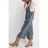 image:imageCHARTOU Women Loose Leopard Print Adjustable Strap Denim Jumpsuit Wide Leg Crop Pants One Piece OutfitsBlue