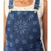 image:imageCHARTOU Womens Paisley Print Denim Overalls Adjustable Straps Baggy Bib Overalls Casual Wide Leg Jean Jumpsuit with PocketsBlue