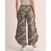 image:imageCHARTOU Womens Y2k Drawstring Jeans Baggy Distressed Ruffle Trim Denim Camo PantsCamo