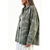 image:imageCamo Jean Jacket Women Button Down Oversized Denim Jacket with PocketsArmy Green
