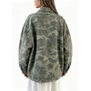 image:imageCamo Jean Jacket Women Button Down Oversized Denim Jacket with PocketsArmy Green