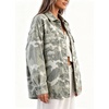 image:imageCamo Jean Jacket Women Button Down Oversized Denim Jacket with PocketsGreen