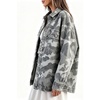 image:imageCamo Jean Jacket Women Button Down Oversized Denim Jacket with PocketsGrey