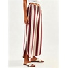 image:imageWomen Striped Wide Leg Jeans Y2k Elastic Waist Tulip Hem Ankle Denim PantsWine