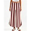 image:imageWomen Striped Wide Leg Jeans Y2k Elastic Waist Tulip Hem Ankle Denim PantsWine