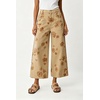 image:imageWomen Summer Wide Leg Crop Palazzo Denim Pants Loose Boho Floral Ankle JeansKhaki