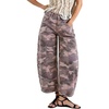 image:imageCHARTOU Women Y2k Barrel Jeans Loose High Rise Crop Wide Leg Seam Front Denim PantsPink Camo