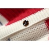 image:imageCHARTOU Women Color Block Cardigan Sweater Chunky Knit Button Open Front Loose Fit Coatigan OutwearRed