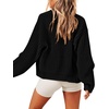 image:imageCHARTOU Women Zip Up Cardigan Sweater Sweatshirt Chunky Cable Knit Casual Loose Jacket Outfits TopsBlack