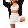image:imageCHARTOU Women Zip Up Cardigan Sweater Sweatshirt Chunky Cable Knit Casual Loose Jacket Outfits TopsBlack