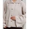 image:imageCHARTOU Womens Lightweight Cardigan Lapel Bell Sleeve Oversized Sweater Fall Casual Jumper Dressy KnitwearApricot