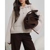 image:imageCHARTOU Womens Lightweight Cardigan Lapel Bell Sleeve Oversized Sweater Fall Casual Jumper Dressy KnitwearApricot