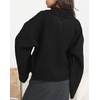 image:imageCHARTOU Womens Lightweight Cardigan Lapel Bell Sleeve Oversized Sweater Fall Casual Jumper Dressy KnitwearBlack