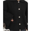 image:imageCHARTOU Womens Lightweight Cardigan Lapel Bell Sleeve Oversized Sweater Fall Casual Jumper Dressy KnitwearBlack