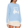 image:imageWomen Y2k Graphic Knit Sweater Crewneck Oversized Pullover Top Fall JumperBlue