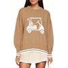 image:imageWomen Y2k Graphic Knit Sweater Crewneck Oversized Pullover Top Fall JumperBlue