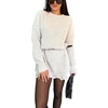 image:imageCHARTOU Women Fall Chunky Sweater Mini Dress Distressed Long Sleeve Pullover SweaterApricot