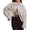 image:imageCHARTOU Womens Lightweight Cardigan Lapel Bell Sleeve Oversized Sweater Fall Casual Jumper Dressy KnitwearApricot