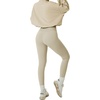 image:imageCHARTOU Women 2 Piece Sweatsuit Set Half Zip Workout Yoga Sweatshirt Crop Top Hoodie Tracksuit Jogging Suit OutfitsApricot Set