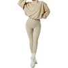 image:imageCHARTOU Women 2 Piece Sweatsuit Set Half Zip Workout Yoga Sweatshirt Crop Top Hoodie Tracksuit Jogging Suit OutfitsApricot Set