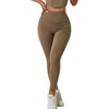 image:imageCHARTOU Women 2 Piece Sweatsuit Set Half Zip Workout Yoga Sweatshirt Crop Top Hoodie Tracksuit Jogging Suit OutfitsBrown Legging