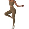 image:imageCHARTOU Women 2 Piece Sweatsuit Set Half Zip Workout Yoga Sweatshirt Crop Top Hoodie Tracksuit Jogging Suit OutfitsBrown Legging