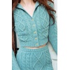 image:imageCHARTOU Women Fall Sweater Sets 2 Piece Outfits Hoodies Crop Top Mini Skirt Winter Sweater SetsGreen