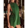 image:imageCHARTOU Women Summer 2 Piece Knit Sweater Set Ribbed Lounge Sleeveless Knitted Vest Tank Top Tunic Matching Set ShortsGreen