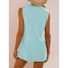 image:imageCHARTOU Women Summer 2 Piece Knit Sweater Set Ribbed Lounge Sleeveless Knitted Vest Tank Top Tunic Matching Set ShortsLake Blue