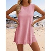 image:imageCHARTOU Women Summer 2 Piece Knit Sweater Set Ribbed Lounge Sleeveless Knitted Vest Tank Top Tunic Matching Set ShortsPink