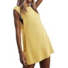 image:imageCHARTOU Women Summer 2 Piece Knit Sweater Set Ribbed Lounge Sleeveless Knitted Vest Tank Top Tunic Matching Set ShortsYellow