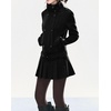 image:imageCHARTOU Women Classic Double Breast Stand Collar Wool Blend Belted Midi Coat Dress with Preppy Pleated HemBlack