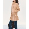 image:imageCHARTOU Women Classic Double Breast Stand Collar Wool Blend Belted Midi Coat Dress with Preppy Pleated HemKhaki