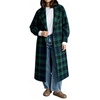 image:imageCHARTOU Women Plaid Wool Blend Long Trench Coat Loose Fit Winter Pea CoatGreen