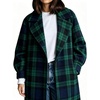 image:imageCHARTOU Women Plaid Wool Blend Long Trench Coat Loose Fit Winter Pea CoatGreen