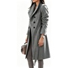 image:imageCHARTOU Women Stand Collar Lapel Wool Blend Coat Belted Button Midi PeacoatGray