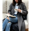 image:imageWomen Lightweight Wool Blend Long Coat Fall Jacket Plaid Trench OvercoatBlack