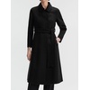 image:imageWomen Wool Blend Pea Coat Long Lapel Belted Poncho Cap Coat Winter OvercoatBlack