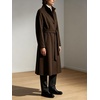 image:imageWomens Single Breasted Pea Coat Wool Blend Stand Collar Winter OvercoatBrown