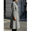 image:imageWomens Single Breasted Pea Coat Wool Blend Stand Collar Winter OvercoatGray