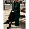 image:imageWomens Wool Blend Long Coat Notched Lapel Pea Coat Warm Winter OvercoatDark Green