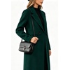 image:imageWomens Wool Blend Long Coat Notched Lapel Pea Coat Warm Winter OvercoatDark Green